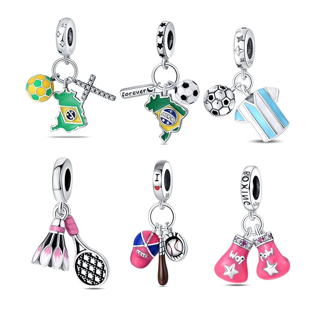 Badminton Date - Plated 925 Silver Sports Badminton Charms