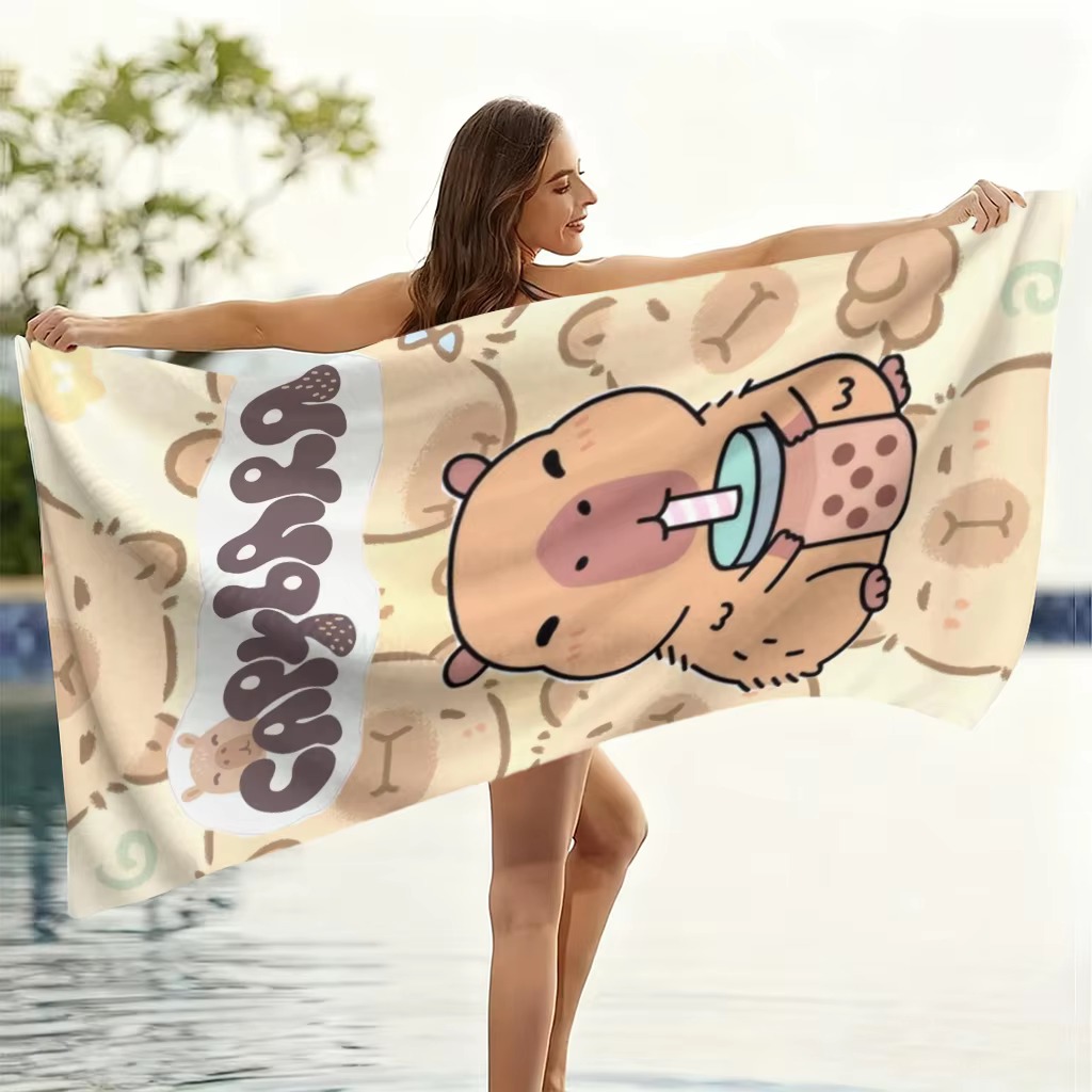 Towel Small Sport - Quick-Drying Capybara Cartoon Beach Towel Small