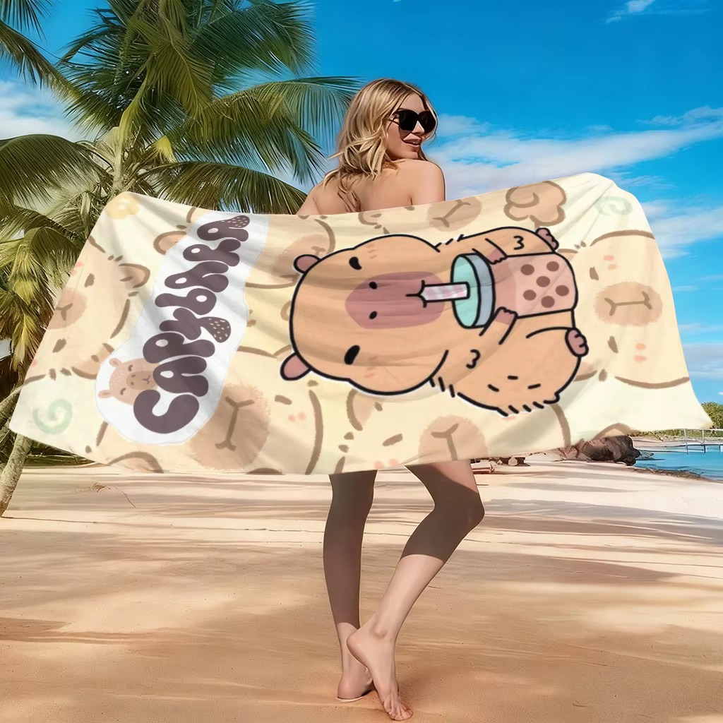 Towel Small Sport - Small To LargeTowel Capybara Cartoon Beach