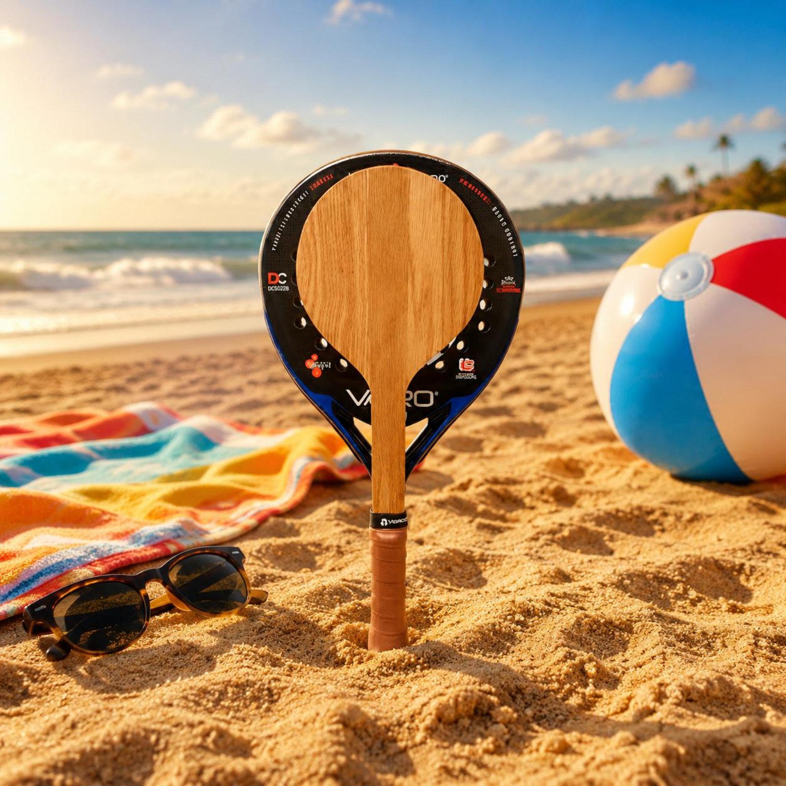 Wood Beach Tennis Racket Beach - Badminton Grip 评论和价格