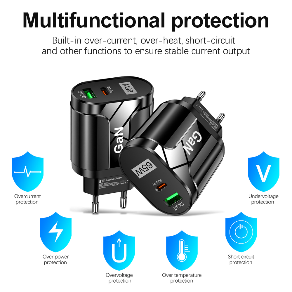 65W GaN USB C Charger Quick Ch - Badminton Korea 评论和价格