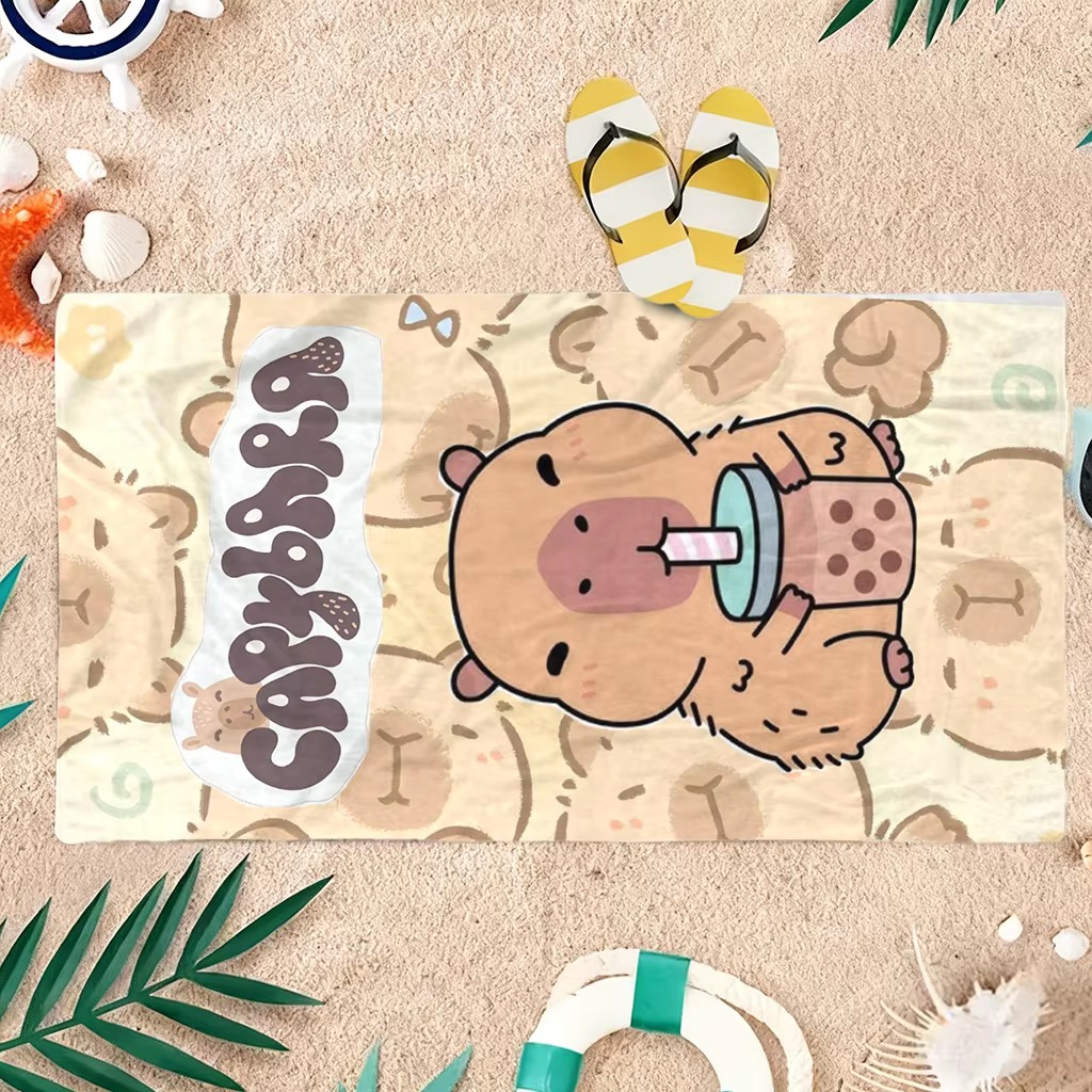 Capybara Cartoon Beach Towel Q - Towel Small Sport 评论和价格